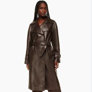 ARITZIA Babaton Didion Trench Coat in Rich Mocha Brown
